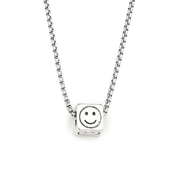PandaHall 201 Stainless Steel Chain, Zinc Alloy Pendant Necklaces, Cube with Smiling Face, Antique Silver & Stainless Steel Color, 23.50...
PandaHall 201 Stainless Steel Chain, Zinc Alloy Pendant Necklaces, Cube with Smiling Face, Antique Silver & Stainless Steel Color, 23.50...