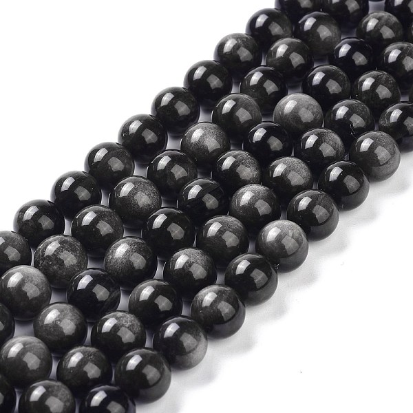 PandaHall Natural Silver Obsidian Beads Strands, Round, 12mm, Hole: 1.4mm, about 32~33pcs/strand, 14.76''(37.5~38.5cm) Obsidian Round
PandaHall Natural Silver Obsidian Beads Strands, Round, 12mm, Hole: 1.4mm, about 32~33pcs/strand, 14.76''(37.5~38.5cm) Obsidian Round