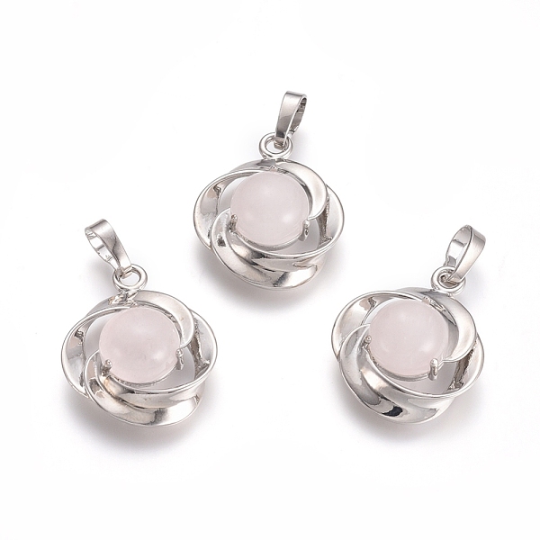 PandaHall Natural Rose Quartz Pendants, with Platinum Tone Brass Findings, Flower, 24x19.4x9.8mm, Hole: 6x3.5mm Rose Quartz Flower
PandaHall Natural Rose Quartz Pendants, with Platinum Tone Brass Findings, Flower, 24x19.4x9.8mm, Hole: 6x3.5mm Rose Quartz Flower