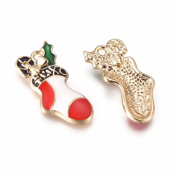 PandaHall Alloy Enamel Pendants, for Christmas, Socks, Colorful, Golden, 20x9x3mm, Hole: 1.2mm Alloy+Enamel Christmas Socking
PandaHall Alloy Enamel Pendants, for Christmas, Socks, Colorful, Golden, 20x9x3mm, Hole: 1.2mm Alloy+Enamel Christmas Socking