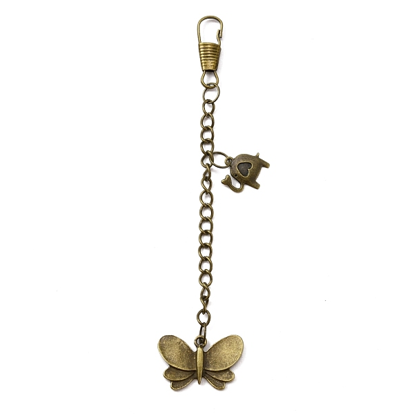 PandaHall Tibetan Style Alloy Keychains, with Keychain Clasp Findings, Butterfly & Elephant, Antique Bronze, 12.5cm Alloy Butterfly
PandaHall Tibetan Style Alloy Keychains, with Keychain Clasp Findings, Butterfly & Elephant, Antique Bronze, 12.5cm Alloy Butterfly