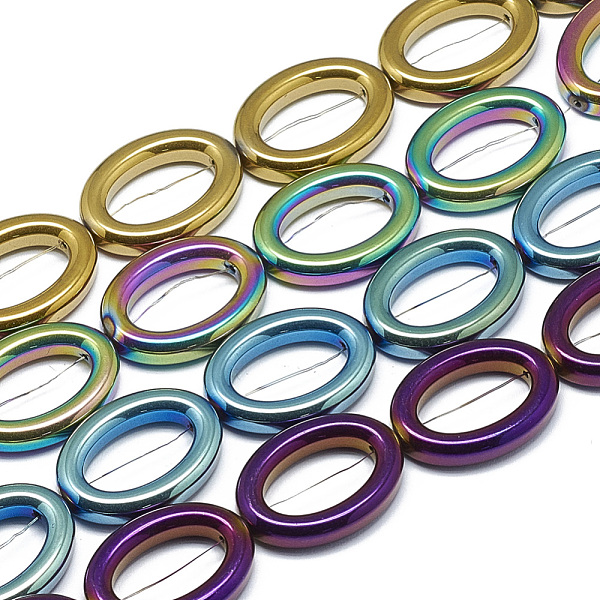 PandaHall Electroplate Non-magnetic Synthetic Hematite Bead Frame Beads Strands, Oval Ring, Mixed Color, 25x18x5mm, Hole: 1mm, Inner measure...
PandaHall Electroplate Non-magnetic Synthetic Hematite Bead Frame Beads Strands, Oval Ring, Mixed Color, 25x18x5mm, Hole: 1mm, Inner measure...