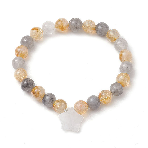 PandaHall 8mm Round Natural Citrine & Cloudy Quartz Beaded Stretch Bracelets, Star Natural Quartz Crystal Charm Bracelets for Women Men...
PandaHall 8mm Round Natural Citrine & Cloudy Quartz Beaded Stretch Bracelets, Star Natural Quartz Crystal Charm Bracelets for Women Men...