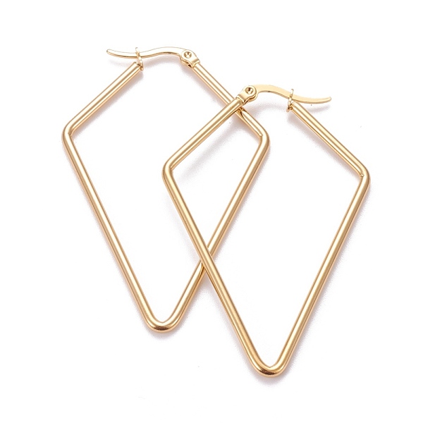 PandaHall 201 Stainless Steel Angular Hoop Earrings, with 304 Stainless Steel Pin, Hypoallergenic Earrings, Rhombus, Golden, 12 Gauge...
PandaHall 201 Stainless Steel Angular Hoop Earrings, with 304 Stainless Steel Pin, Hypoallergenic Earrings, Rhombus, Golden, 12 Gauge...