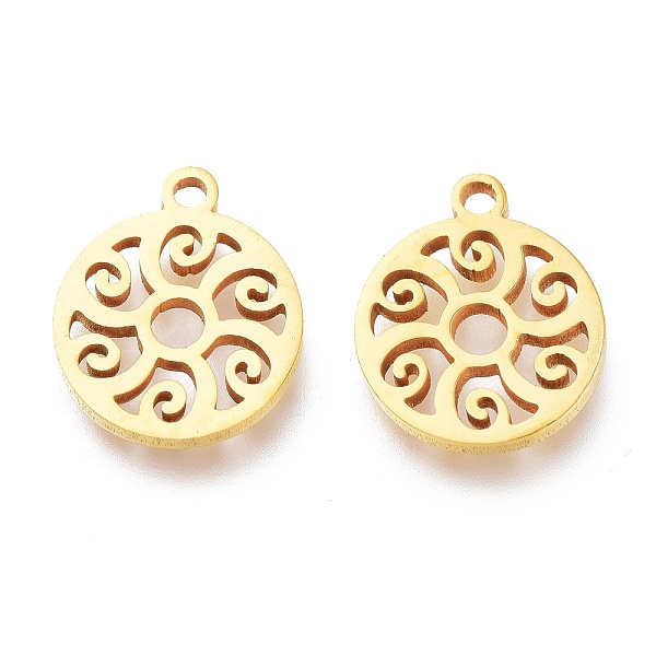 PandaHall Ion Plating(IP) 201 Stainless Steel Charms, Laser Cut, Flat Round, Golden, 12x10x1mm, Hole: 1.2mm 201 Stainless Steel Flat Round
PandaHall Ion Plating(IP) 201 Stainless Steel Charms, Laser Cut, Flat Round, Golden, 12x10x1mm, Hole: 1.2mm 201 Stainless Steel Flat Round