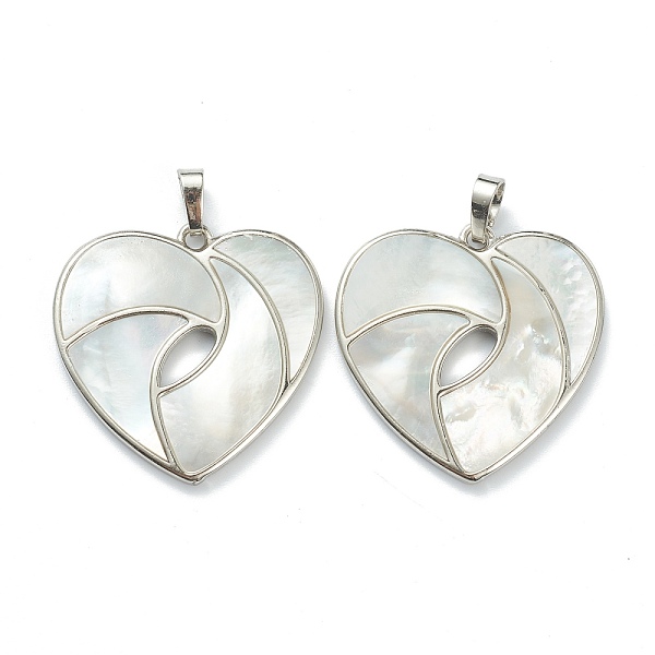 PandaHall Natural White Shell Pendants, with Platinum Plated Brass Findings, Heart, 34.5x35x2.5~3mm, Hole: 8x5mm White Shell Heart
PandaHall Natural White Shell Pendants, with Platinum Plated Brass Findings, Heart, 34.5x35x2.5~3mm, Hole: 8x5mm White Shell Heart