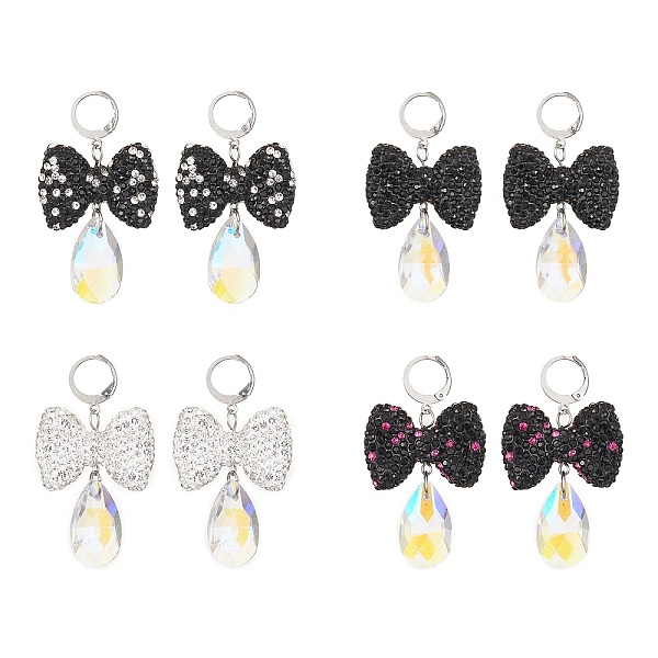 PandaHall Rhinestone Bowknot with Glass Teardrop Dangle Leverback Earrings, 304 Stainless Steel Earrings, Mixed Color, 50x29mm Rhinestone..., Multicolor
PandaHall Rhinestone Bowknot with Glass Teardrop Dangle Leverback Earrings, 304 Stainless Steel Earrings, Mixed Color, 50x29mm Rhinestone..., Multicolor