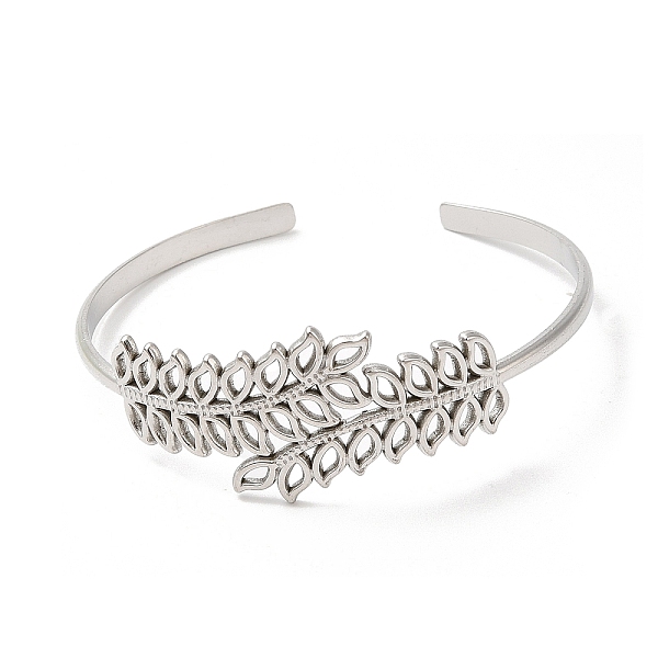 PandaHall 304 Stainless Steel Leaf Open Cuff Bangles, Jewelry for Women, Stainless Steel Color, Inner Diameter: 2-1/8 inch(5.4cm) 304...
PandaHall 304 Stainless Steel Leaf Open Cuff Bangles, Jewelry for Women, Stainless Steel Color, Inner Diameter: 2-1/8 inch(5.4cm) 304...