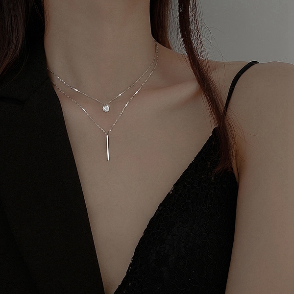 PandaHall Alloy with Rhinestone Double-Layer Necklaces, Silver, 15.75 inch(40cm) Alloy
PandaHall Alloy with Rhinestone Double-Layer Necklaces, Silver, 15.75 inch(40cm) Alloy