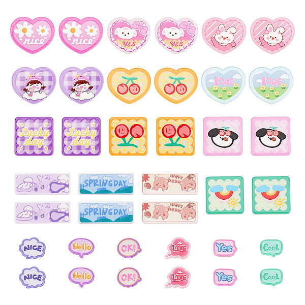 PandaHall CHGCRAFT 38Pcs 19 Style Transparent Printed Acrylic Cabochons, with Glitter Powder, Mixed Shapes, Mixed Color..., Multicolor
PandaHall CHGCRAFT 38Pcs 19 Style Transparent Printed Acrylic Cabochons, with Glitter Powder, Mixed Shapes, Mixed Color..., Multicolor