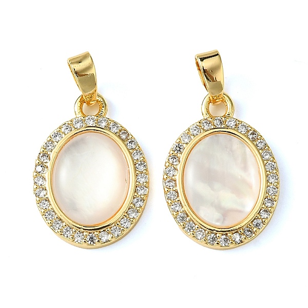 PandaHall Brass Micro Pave Clear Cubic Zirconia Pendants, with Shell, Real 18K Gold Plated, Oval, 18x12.5x3mm, Hole: 4.7x2mm Brass+Cubic..., White
PandaHall Brass Micro Pave Clear Cubic Zirconia Pendants, with Shell, Real 18K Gold Plated, Oval, 18x12.5x3mm, Hole: 4.7x2mm Brass+Cubic..., White