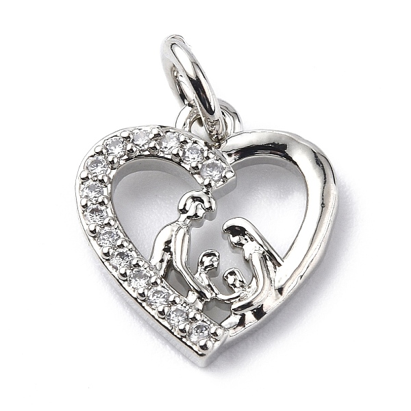 PandaHall Brass Micro Pave Cubic Zirconia Charms, with Jump Ring, Heart with Family Charms, Platinum, 13x11.5x2mm, Hole: 3.2mm Brass+Cubic..., Clear
PandaHall Brass Micro Pave Cubic Zirconia Charms, with Jump Ring, Heart with Family Charms, Platinum, 13x11.5x2mm, Hole: 3.2mm Brass+Cubic..., Clear