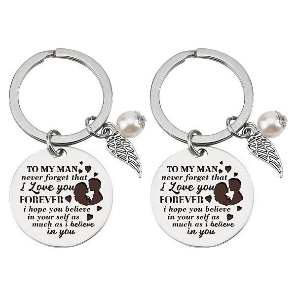 PandaHall SUPERDANT Stainless Steel Keychain, Quote Pendants, Flat Round with Word, Stainless Steel Color, Valentine's day Themed Pattern...
PandaHall SUPERDANT Stainless Steel Keychain, Quote Pendants, Flat Round with Word, Stainless Steel Color, Valentine's day Themed Pattern...