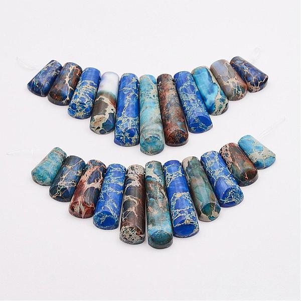 PandaHall Natural Imperial Jasper Beads Strands, Graduated Fan Pendants, Focal Beads, Dyed, Dodger Blue, 15~39x9~10x5~5.5mm, Hole: 1.5mm...
PandaHall Natural Imperial Jasper Beads Strands, Graduated Fan Pendants, Focal Beads, Dyed, Dodger Blue, 15~39x9~10x5~5.5mm, Hole: 1.5mm...