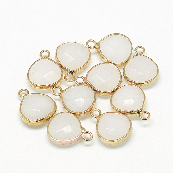 PandaHall Natural White Jade Pendants, with Nickel Free Brass Findings, Faceted, Dyed, teardrop, Golden, Creamy White, 17.5x13.5x6.5mm, Hole...
PandaHall Natural White Jade Pendants, with Nickel Free Brass Findings, Faceted, Dyed, teardrop, Golden, Creamy White, 17.5x13.5x6.5mm, Hole...