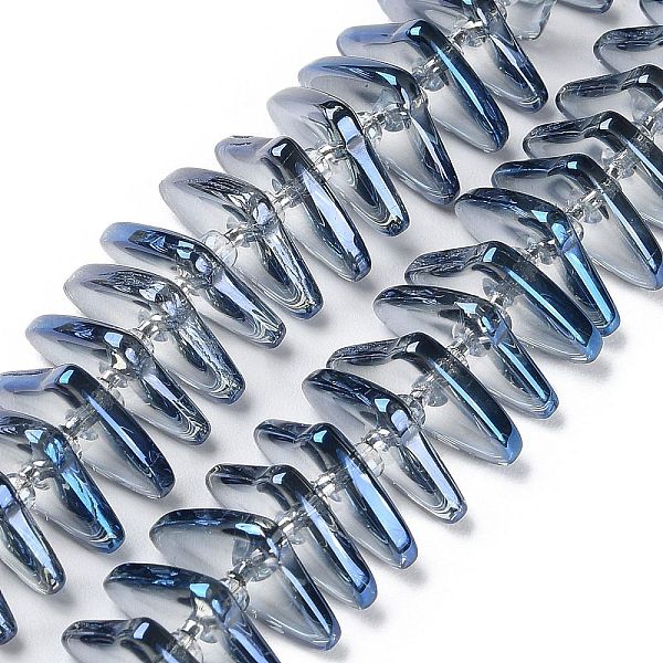 PandaHall Electroplate Glass Beads Strands, Triangle, Marine Blue, 9x15.5~16x2.8~3mm,Hole:1mm, about 119~131pcs/strand, 24.21''~24.41''...
PandaHall Electroplate Glass Beads Strands, Triangle, Marine Blue, 9x15.5~16x2.8~3mm,Hole:1mm, about 119~131pcs/strand, 24.21''~24.41''...