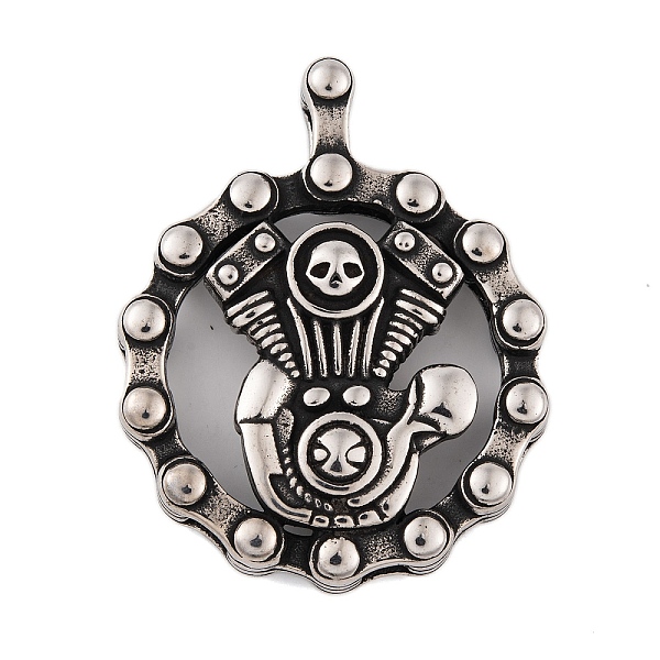 PandaHall 304 Stainless Steel Big Pendants, Skull Biker Charm, Antique Silver, 52x41x8.5mm, Hole: 4.5x3mm 304 Stainless Steel Skull
PandaHall 304 Stainless Steel Big Pendants, Skull Biker Charm, Antique Silver, 52x41x8.5mm, Hole: 4.5x3mm 304 Stainless Steel Skull
