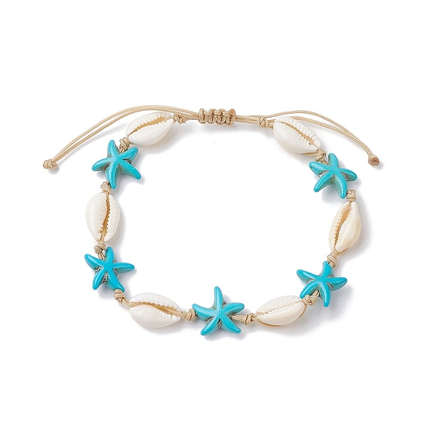 PandaHall Natural Shell & Synthetic Turquoise Braided Bead Bracelets, Starfish, Inner Diameter: 1-7/8~3 inch(4.7~7.5cm), Starfish...
PandaHall Natural Shell & Synthetic Turquoise Braided Bead Bracelets, Starfish, Inner Diameter: 1-7/8~3 inch(4.7~7.5cm), Starfish...