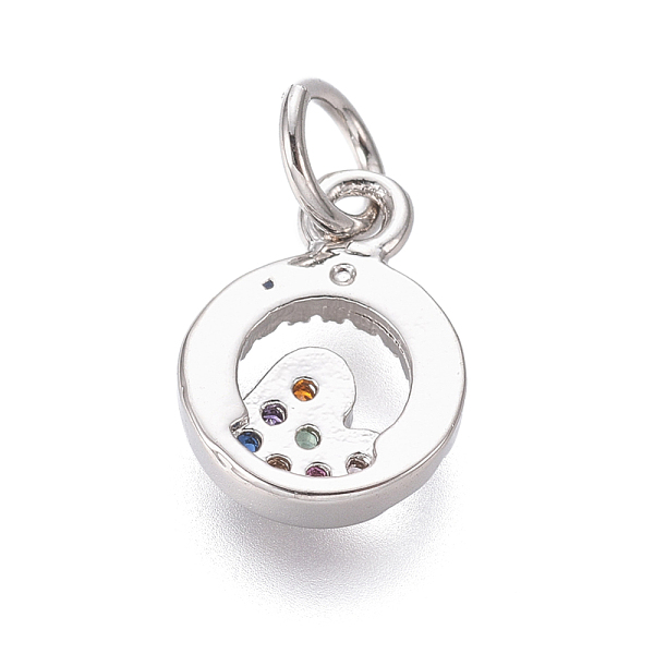 PandaHall Brass Micro Pave Cubic Zirconia Charms, with Jump Rings, Flat Round with Heart, Colorful, Platinum, 11x8x2mm, Hole: 3mm...
PandaHall Brass Micro Pave Cubic Zirconia Charms, with Jump Rings, Flat Round with Heart, Colorful, Platinum, 11x8x2mm, Hole: 3mm...