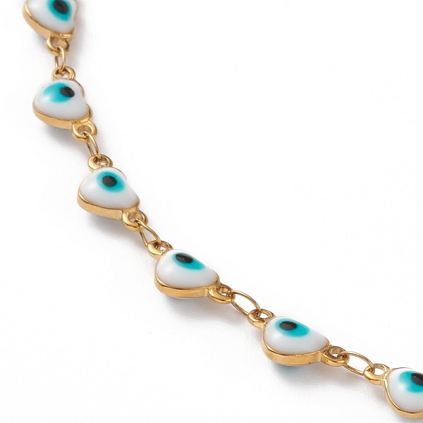 PandaHall 304 Stainless Steel Link Chain Necklaces, with Enamel and Lobster Claw Clasps, Heart with Evil Eye, White, Golden, 15-3/4 inch...
PandaHall 304 Stainless Steel Link Chain Necklaces, with Enamel and Lobster Claw Clasps, Heart with Evil Eye, White, Golden, 15-3/4 inch...