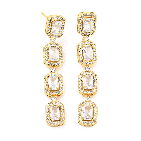 PandaHall Rack Plating Brass Cubic Zirconia Rectangle Dangle Stud Earrings, Long-Lasting Plated, Lead Free & Cadmium Free, Real 18K Gold..., Clear
PandaHall Rack Plating Brass Cubic Zirconia Rectangle Dangle Stud Earrings, Long-Lasting Plated, Lead Free & Cadmium Free, Real 18K Gold..., Clear