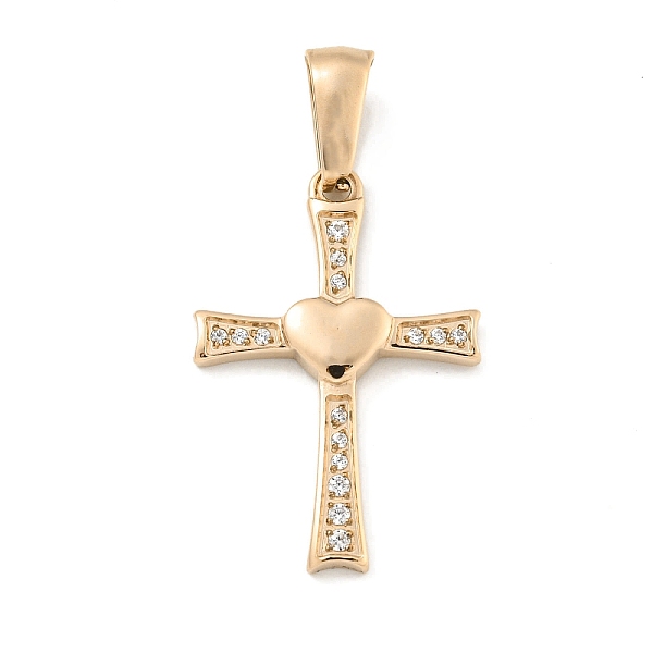 PandaHall Ion Plating(IP) 304 Stainless Steel Cubic Zirconia Pendants, Cross Charm, Rose Gold, 23.5x16x2.5mm, Hole: 6x3.5mm Stainless..., Clear
PandaHall Ion Plating(IP) 304 Stainless Steel Cubic Zirconia Pendants, Cross Charm, Rose Gold, 23.5x16x2.5mm, Hole: 6x3.5mm Stainless..., Clear