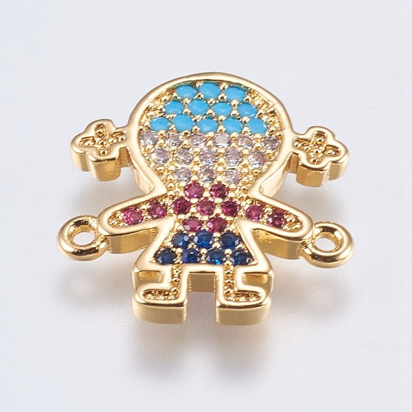 PandaHall Brass Micro Pave Cubic Zirconia Links, Girl, Colorful, Golden, 15.5x15x2mm, Hole: 1mm Brass+Cubic Zirconia Human
PandaHall Brass Micro Pave Cubic Zirconia Links, Girl, Colorful, Golden, 15.5x15x2mm, Hole: 1mm Brass+Cubic Zirconia Human