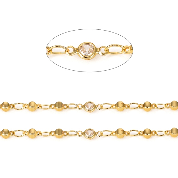 PandaHall Brass Handmade Beaded Chains, with Cubic Zirconia Links, Soldered, with Spool, Long-Lasting Plated, Flat Round & Cube, Clear...
PandaHall Brass Handmade Beaded Chains, with Cubic Zirconia Links, Soldered, with Spool, Long-Lasting Plated, Flat Round & Cube, Clear...