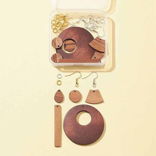 PandaHall DIY Geometry Earring Making Kit, Including Flat Round & Teardrop & Bar Walnut Wood Pendants, Iron Earring Hooks, Mixed Color..., Multicolor
PandaHall DIY Geometry Earring Making Kit, Including Flat Round & Teardrop & Bar Walnut Wood Pendants, Iron Earring Hooks, Mixed Color..., Multicolor