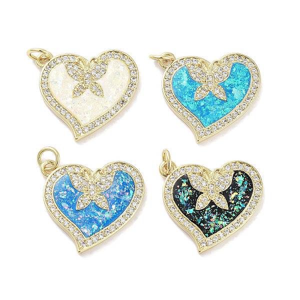 PandaHall Brass Micro Pave Clear Cubic Zirconia Pendants, with Synthetic Opal and Jump Rings, Real 18K Gold Plated, Heart with Butterfly..., Multicolor
PandaHall Brass Micro Pave Clear Cubic Zirconia Pendants, with Synthetic Opal and Jump Rings, Real 18K Gold Plated, Heart with Butterfly..., Multicolor