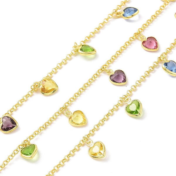 PandaHall Colorful Glass Heart Charms Chains, with Rack Plating Eco-Friendly Handmade Brass Rolo Chains, Soldered, with Spool, Lead Free &...
PandaHall Colorful Glass Heart Charms Chains, with Rack Plating Eco-Friendly Handmade Brass Rolo Chains, Soldered, with Spool, Lead Free &...