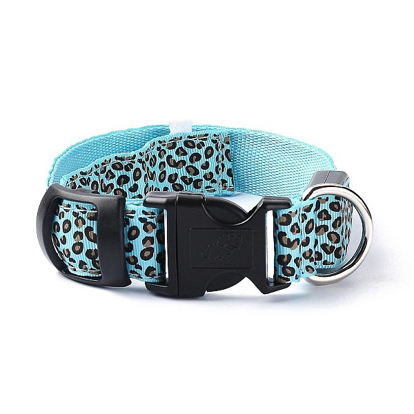 PandaHall Adjustable Polyester LED Dog Collar, with Water Resistant Flashing Light and Plastic Buckle, Built-in Battery, Leopard Print...
PandaHall Adjustable Polyester LED Dog Collar, with Water Resistant Flashing Light and Plastic Buckle, Built-in Battery, Leopard Print...