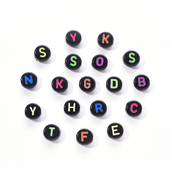 PandaHall Craft Black Acrylic Beads, Flat Round with Mixed Color Letter, Mixed Color, 6~7x3.5~4mm, Hole: 2mm, about 100pcs/bag Acrylic Flat..., Multicolor
PandaHall Craft Black Acrylic Beads, Flat Round with Mixed Color Letter, Mixed Color, 6~7x3.5~4mm, Hole: 2mm, about 100pcs/bag Acrylic Flat..., Multicolor
