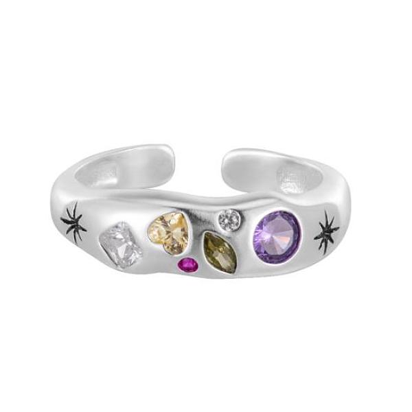 PandaHall Rhodium Plated 925 Sterling Silver Star Open Cuff Ring, Heart Cubic Zirconia Ring, Platinum, Inner Diameter: 16mm Sterling Silver
PandaHall Rhodium Plated 925 Sterling Silver Star Open Cuff Ring, Heart Cubic Zirconia Ring, Platinum, Inner Diameter: 16mm Sterling Silver