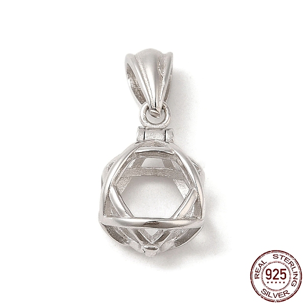 PandaHall Rhodium Plated 925 Sterling Silver Cage Pendant, Hollow Round Charms, with S925 Stamp, Real Platinum Plated, 15.5x10x7mm, Hole...
PandaHall Rhodium Plated 925 Sterling Silver Cage Pendant, Hollow Round Charms, with S925 Stamp, Real Platinum Plated, 15.5x10x7mm, Hole...