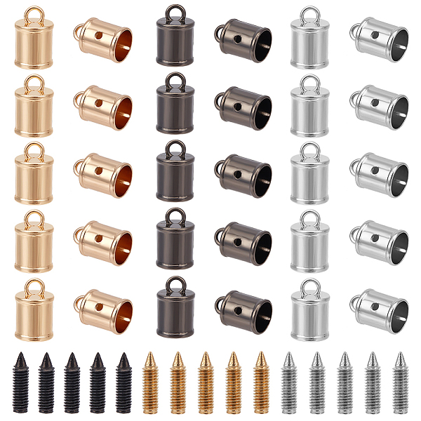 PandaHall WADORN 30 sets 3 Colors Zinc Alloy Cord Ends, with Screw, End Caps, Column, Mixed Color, 19x12mm, Hole: 4mm and 2.5mm, Inner...
PandaHall WADORN 30 sets 3 Colors Zinc Alloy Cord Ends, with Screw, End Caps, Column, Mixed Color, 19x12mm, Hole: 4mm and 2.5mm, Inner...