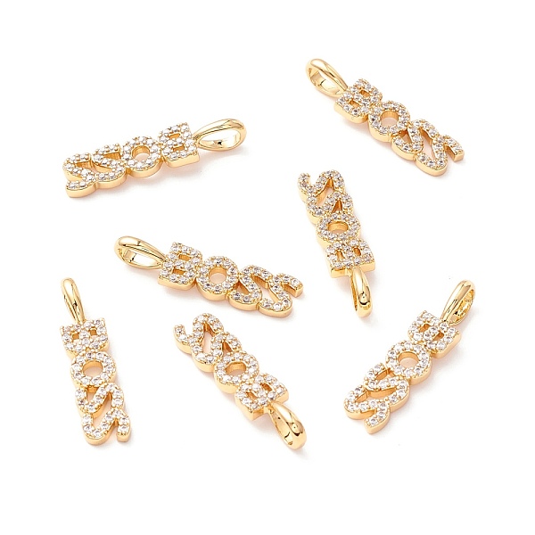 PandaHall Brass Micro Pave Clear Cubic Zirconia Pendants, Long-Lasting Plated, Lead Free & Cadmium Free & Nickel Free, BOSS Word Shape, Real...
PandaHall Brass Micro Pave Clear Cubic Zirconia Pendants, Long-Lasting Plated, Lead Free & Cadmium Free & Nickel Free, BOSS Word Shape, Real...