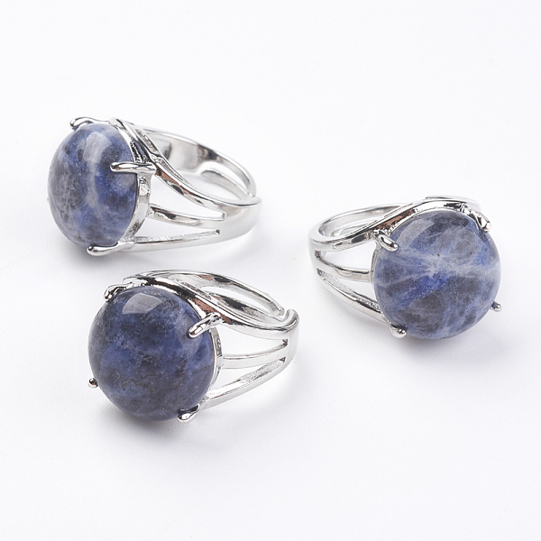 PandaHall Adjustable Natural Sodalite Finger Rings, with Brass Findings, US Size 7 1/4(17.5mm) Sodalite Blue
PandaHall Adjustable Natural Sodalite Finger Rings, with Brass Findings, US Size 7 1/4(17.5mm) Sodalite Blue