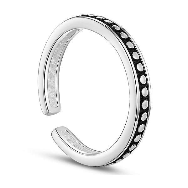 PandaHall SHEGRACE 925 Sterling Silver Cuff Finger Ring, with Dots, Size 7, Antique Silver, 17mm Sterling Silver
PandaHall SHEGRACE 925 Sterling Silver Cuff Finger Ring, with Dots, Size 7, Antique Silver, 17mm Sterling Silver