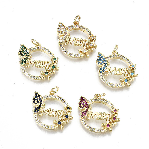 PandaHall Real 16K Gold Plated Brass Micro Pave Cubic Zirconia Pendants, with Jump Ring, for Mother's Day, Cadmium Free & Nickel Free & Lead..., Multicolor
PandaHall Real 16K Gold Plated Brass Micro Pave Cubic Zirconia Pendants, with Jump Ring, for Mother's Day, Cadmium Free & Nickel Free & Lead..., Multicolor