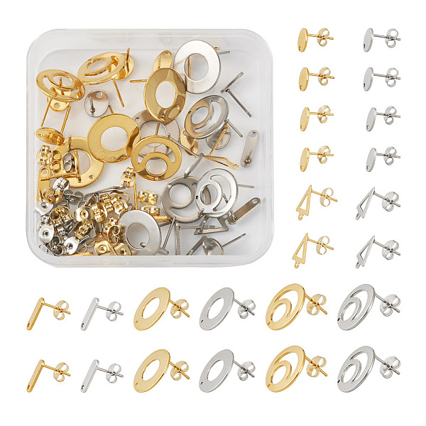 PandaHall 48Pcs 12 Styles 201 Stainless Steel Stud Earring Findings, with Hole & 304 Stainless Steel Pins & Ear Nuts, Rectangle & Oval &...
PandaHall 48Pcs 12 Styles 201 Stainless Steel Stud Earring Findings, with Hole & 304 Stainless Steel Pins & Ear Nuts, Rectangle & Oval &...