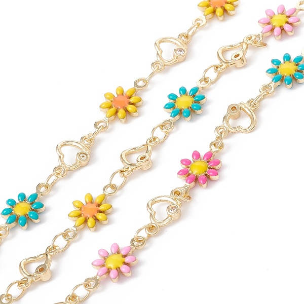 PandaHall Handmade Eco-friendly Brass Enamel Flower & Heart Link Chain, with Cubic Zirconia, Real 18K Gold Plated, Lead Free & Cadmium Free...
PandaHall Handmade Eco-friendly Brass Enamel Flower & Heart Link Chain, with Cubic Zirconia, Real 18K Gold Plated, Lead Free & Cadmium Free...
