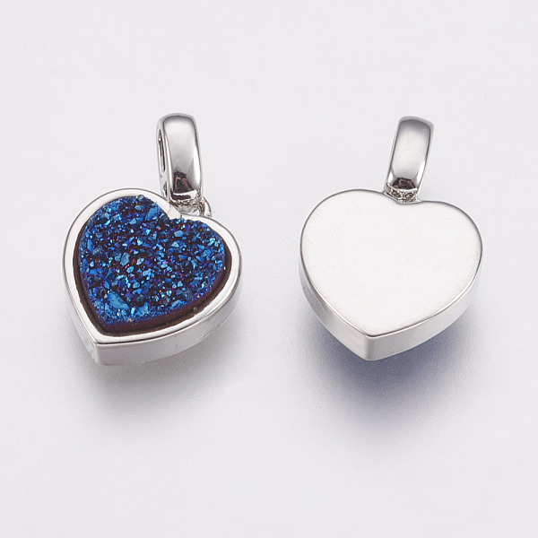 PandaHall Natural Druzy Agate Pendants, with Brass Findings, Heart, Platinum, Blue, 17mm, Hole: 2x2.5mm, Pendant: 12.5x11x4mm Natural Agate...
PandaHall Natural Druzy Agate Pendants, with Brass Findings, Heart, Platinum, Blue, 17mm, Hole: 2x2.5mm, Pendant: 12.5x11x4mm Natural Agate...
