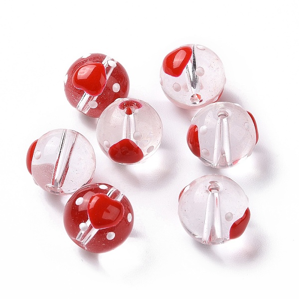 PandaHall Transparent Glass Beads, with Enamel, Round, Red, Heart Pattern, 11.5~12x11mm, Hole: 1.5~1.6mm Glass Heart Red
PandaHall Transparent Glass Beads, with Enamel, Round, Red, Heart Pattern, 11.5~12x11mm, Hole: 1.5~1.6mm Glass Heart Red