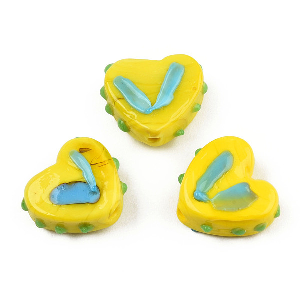 PandaHall Opaque Handmade Bumpy Lampwork Beads Strands, Heart, Yellow, 14.5~15.5x17~18x6.5~7.5mm, Hole: 1.5mm, about 35pcs/strand, 19.49...
PandaHall Opaque Handmade Bumpy Lampwork Beads Strands, Heart, Yellow, 14.5~15.5x17~18x6.5~7.5mm, Hole: 1.5mm, about 35pcs/strand, 19.49...