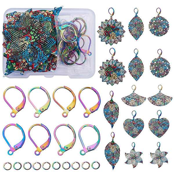 PandaHall DIY Drop Leverback Earring Making Kit, Including Flower & Leaf & Fan & Heart 430 Stainless Steel Pendants, 304 Stainless Leverback...
PandaHall DIY Drop Leverback Earring Making Kit, Including Flower & Leaf & Fan & Heart 430 Stainless Steel Pendants, 304 Stainless Leverback...