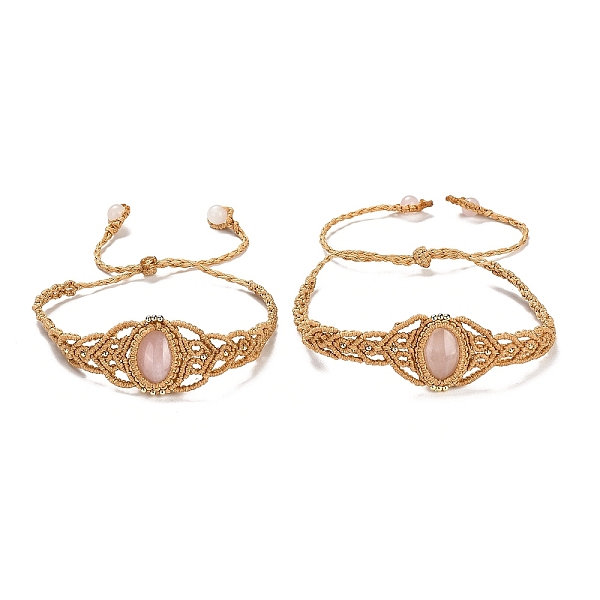 PandaHall Natural Rose Quartz Oval Braided Bead Bracelets, Wax Strings Adjustable Bracelet, Inner Diameter: 2-3/4~4 inch(7.1~10.1cm) Rose...
PandaHall Natural Rose Quartz Oval Braided Bead Bracelets, Wax Strings Adjustable Bracelet, Inner Diameter: 2-3/4~4 inch(7.1~10.1cm) Rose...
