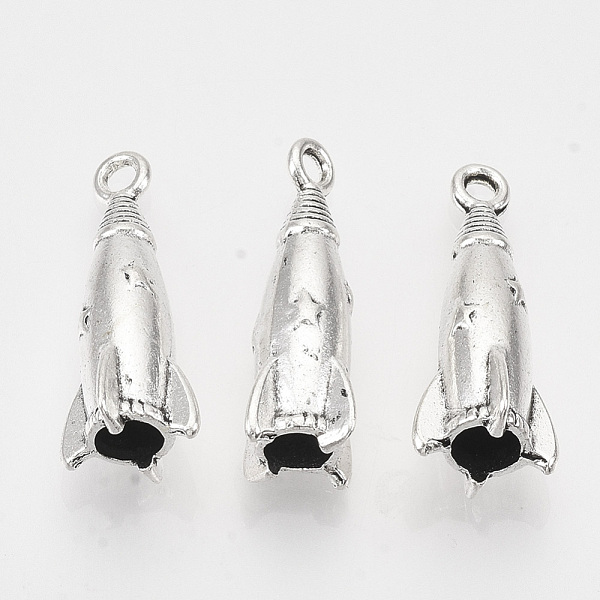 PandaHall Tibetan Style Alloy Pendants, Cadmium Free & Lead Free, Rocket, Antique Silver, 24x9.5x9.5mm, Hole: 1.6mm, about 270pcs/500g...
PandaHall Tibetan Style Alloy Pendants, Cadmium Free & Lead Free, Rocket, Antique Silver, 24x9.5x9.5mm, Hole: 1.6mm, about 270pcs/500g...