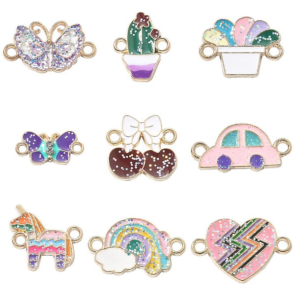 PandaHall 45Pcs 9 Styles Alloy Enamel Connector Charms, with Paillette, Light Gold, Rainbow & Butterfly & Cactus & Unicorn & Car, Mixed..., Multicolor
PandaHall 45Pcs 9 Styles Alloy Enamel Connector Charms, with Paillette, Light Gold, Rainbow & Butterfly & Cactus & Unicorn & Car, Mixed..., Multicolor