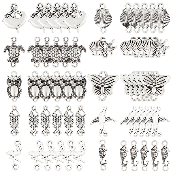 PandaHall SUNNYCLUE 1 Box 60pcs 10 Styles Animal Connector Charms Antique Silver Double Hole Connector Findings for DIY Jewelry Bracelet...
PandaHall SUNNYCLUE 1 Box 60pcs 10 Styles Animal Connector Charms Antique Silver Double Hole Connector Findings for DIY Jewelry Bracelet...